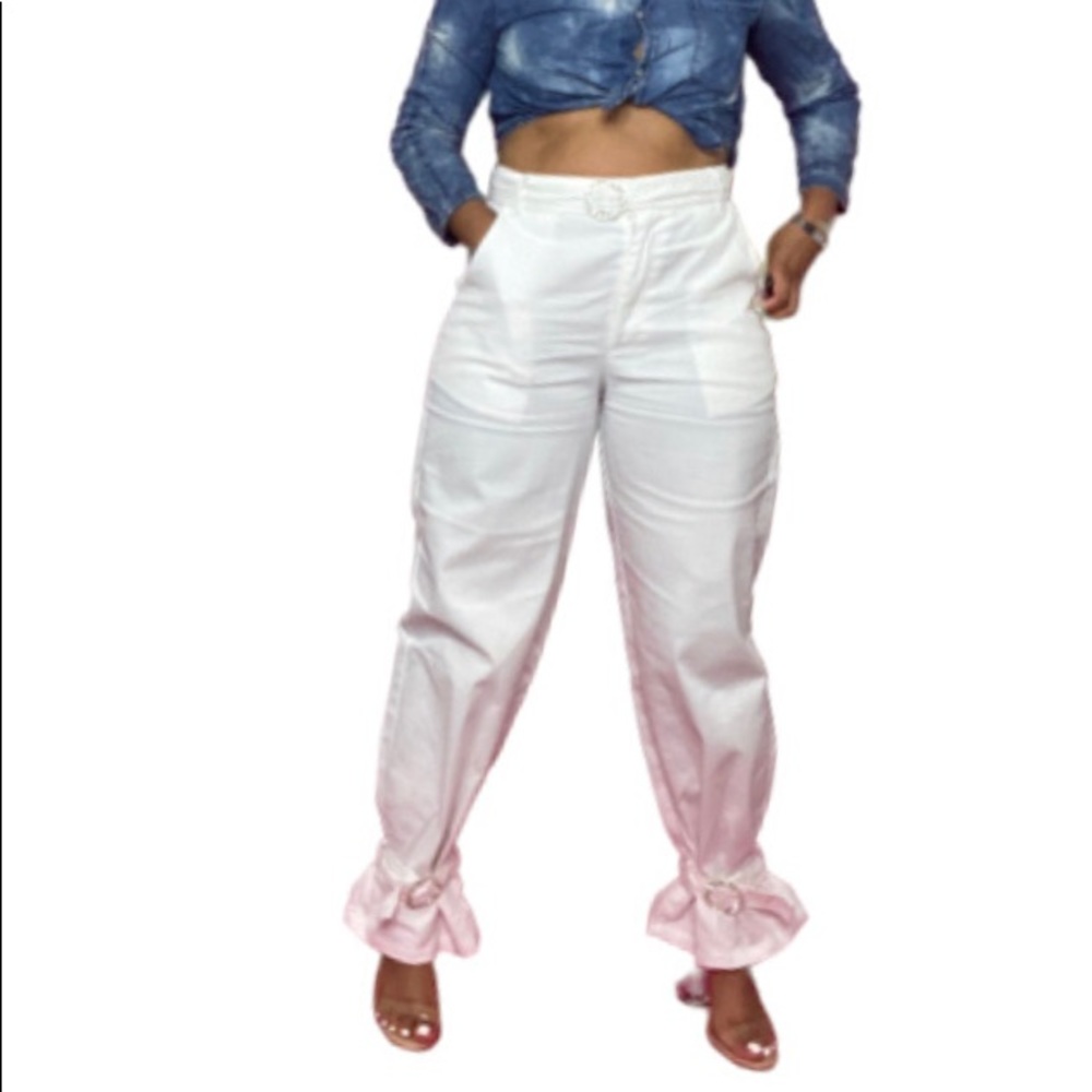 White Buckle Pant